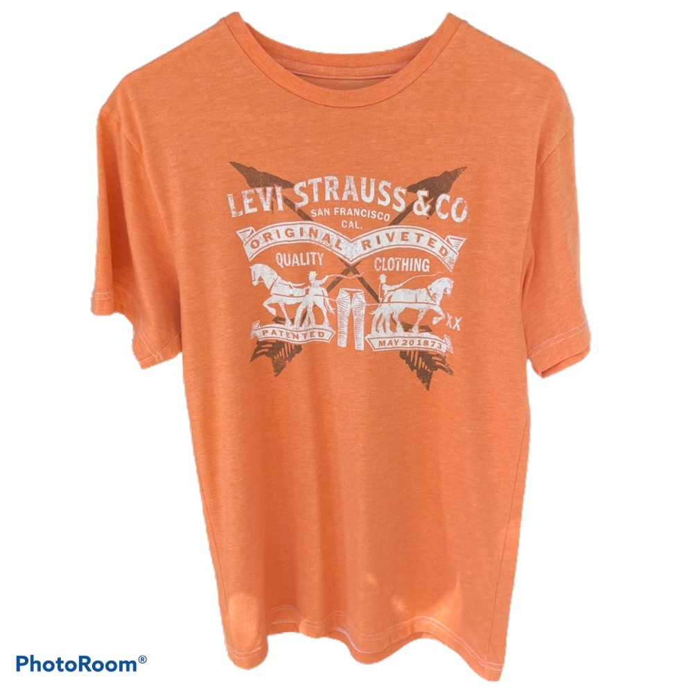 Mens orange t-shirt Levi Strauss size M